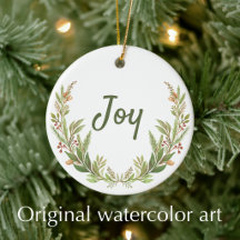 Verso da Bíblia de Joy Christian aquarela Natal