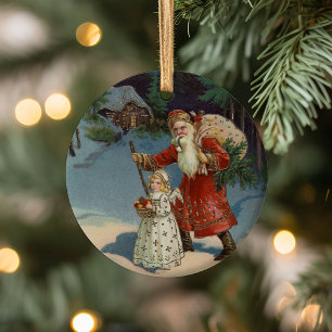 Ornamento De Cerâmica Véspera de Natal   Feriado Vintage