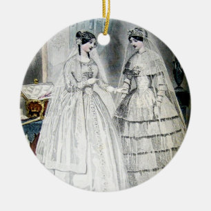 Ornamento De Cerâmica Vestido de Casamento Vitoriano