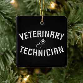 Ornamento De Cerâmica Veterinário | Estetoscópio De Vet Tech Paw