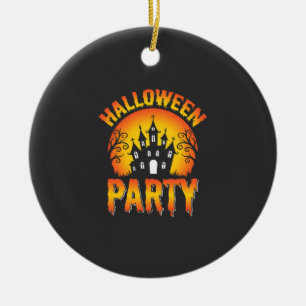 Ornamento De Cerâmica Vetor de festa de casa assombrada de Halloween