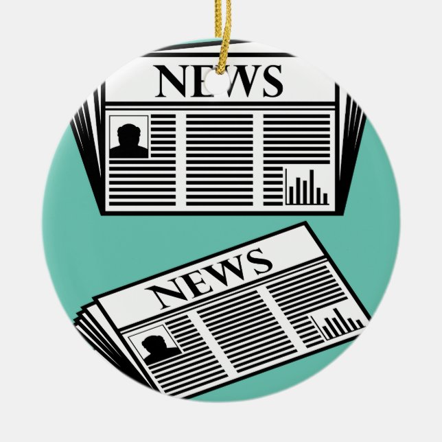 Ornamento De Cerâmica Vetor do jornal (Frente)