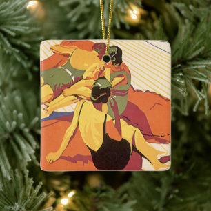 Ornamento De Cerâmica Viagem Antiga, Férias em um Navio de Cruzeiro