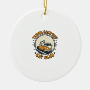 Ornamento De Cerâmica Viagem Camisa de Arte para Amante de Gato - Viagem