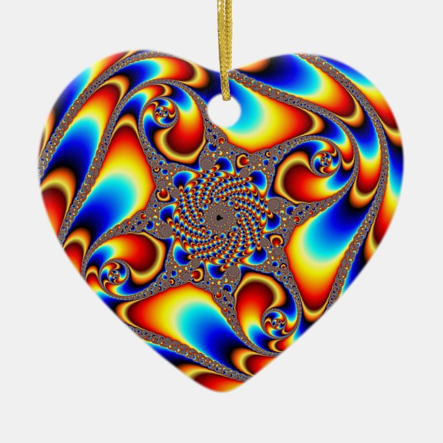 Ornamento De Cerâmica Viagem de espaço - Fractal (Frente)