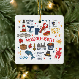 Ornamento De Cerâmica Viagem de Natal da Família Personalizada de Massac