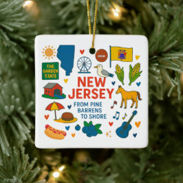 Ornamento De Cerâmica Viagem de Natal da Família Personalizada em Nova J