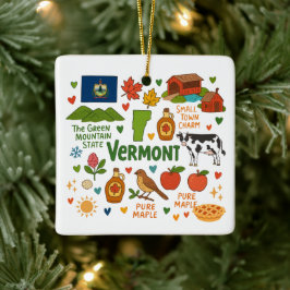 Ornamento De Cerâmica Viagem de Natal da Família Personalizada em Vermon