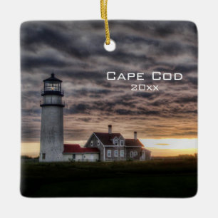 Ornamento De Cerâmica Viagem Foto Moderno de Farol de Cabo Cod Personali