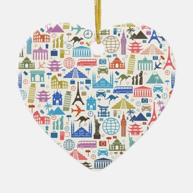 Ornamento De Cerâmica viagem mundial (Frente)