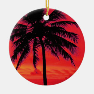 Ornamento De Cerâmica Viagem Palm Tree do Havaí
