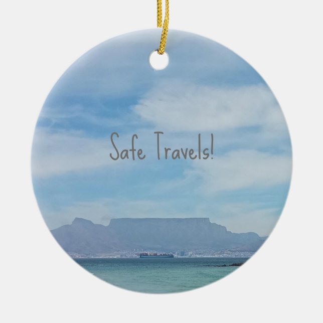 Ornamento De Cerâmica Viagens Seguros da Cidade do Cabo (Frente)