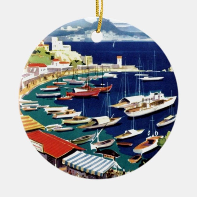 Ornamento De Cerâmica Viagens vintage Atenas Grécia (Frente)