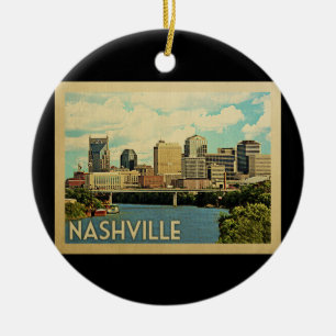 Ornamento De Cerâmica Viagens vintage de Nashville Tennessee