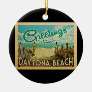Ornamento De Cerâmica Viagens vintage de praia de Daytona