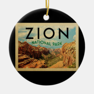 Ornamento De Cerâmica Viagens vintage do parque nacional de Zion