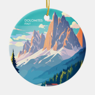 Ornamento De Cerâmica Viagens vintage Dolomites Itália