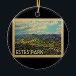 Ornamento De Cerâmica Viagens vintage Estes Park Colorado<br><div class="desc">Estes Park Colorado design em estilo Viagens vintage apresentando uma bela vista da natureza da montanha.</div>