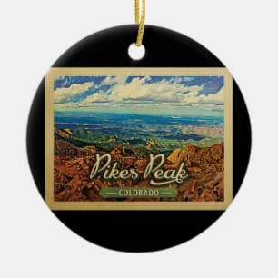 Ornamento De Cerâmica Viagens vintage máximas de Colorado dos piques