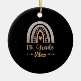 Ornamento De Cerâmica Vibes da 11ª Série Volta às Aulas da Décima Primei