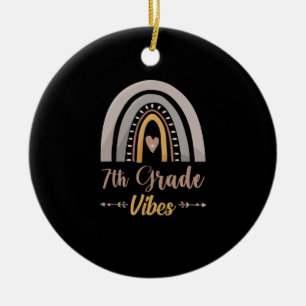 Ornamento De Cerâmica Vibes da 7ª Série Volta às Aulas da Sétima Série