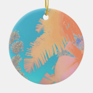 Ornamento De Cerâmica Víblias Tropicais Palmeiras