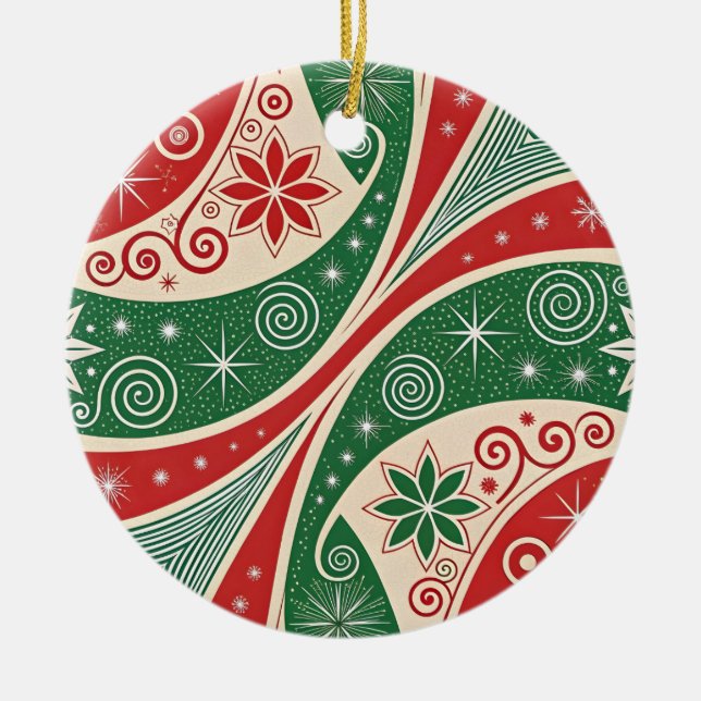 Ornamento De Cerâmica Vibrações de Natal (Frente)