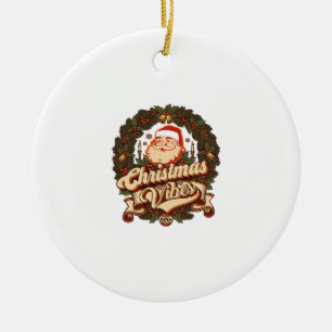 Ornamento De Cerâmica Vibrações de Natal Coroa de Sininhos do Papai Noel