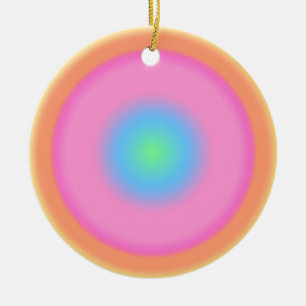 Ornamento De Cerâmica Vibrações Positivas - Gradiente Radial Colorido