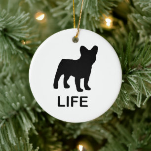Ornamento De Cerâmica vida de buldogue francês
