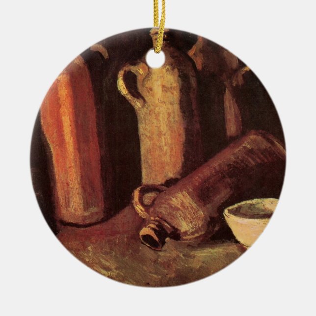 Ornamento De Cerâmica Vida ininterrupta de 4 garrafas de pedra por Vince (Frente)