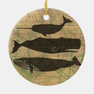 Ornamento De Cerâmica Vida marítima náutica antiaérea de baleia