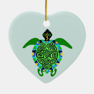 Ornamento De Cerâmica Vida selvagem - TURTLE marítima - Marinha - spray