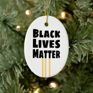 Ornamento De Cerâmica Vidas Negras importam BLM três faixas amarelas