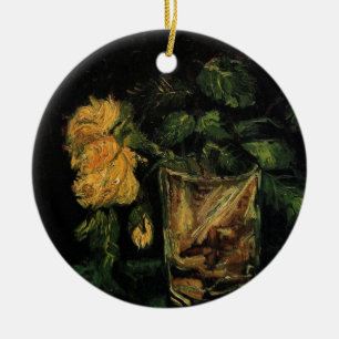 Ornamento De Cerâmica Vidro com Rosas por Vincent van Gogh