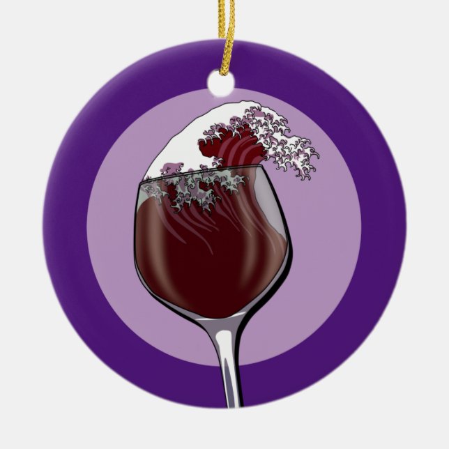 Ornamento De Cerâmica Vidro De Vinho (Frente)