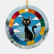 Vidro Fosco, Gato Preto Vidro Fosco Colorido