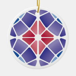 Ornamento De Cerâmica Vidro Pintado (Radial - Luz do Dia)