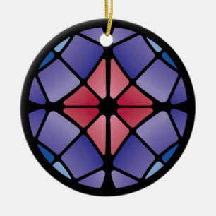 Ornamento De Cerâmica Vidro Pintado (Radial - Meia-Noite)