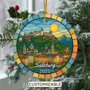 Ornamento De Cerâmica Vidro Soprado Personalizado Salzburg, Áustria