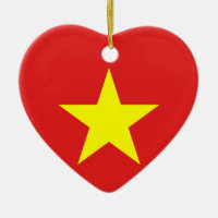 Vietnã Sinalizador Amarelo Estrela Coração