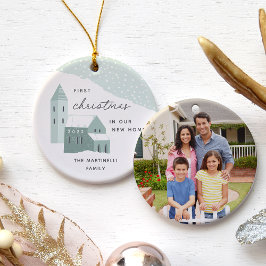 Ornamento De Cerâmica Vila Snowy | Primeiro Natal em Nossa Nova Casa