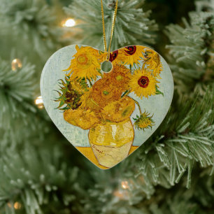 Ornamento De Cerâmica Vincent Van Gogh 12 Girassóis Impressionista