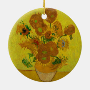 Ornamento De Cerâmica vincent van gogh 15 sunflower vase painting