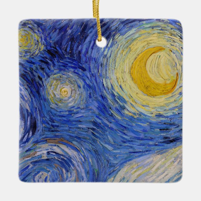 Ornamento De Cerâmica Vincent Van Gogh - A noite de Starry (Frente)