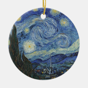 Ornamento De Cerâmica Vincent van Gogh  A Noite Estelar, junho de 1889