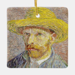 Ornamento De Cerâmica Vincent van Gogh - Autorretrato com Chapéu de Pal