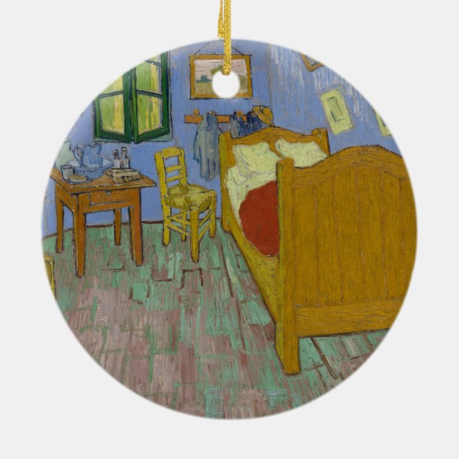Ornamento De Cerâmica Vincent Van Gogh Bedroom Painting (Traseira)