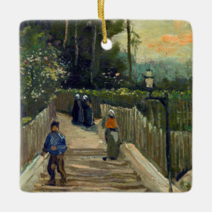 Ornamento De Cerâmica Vincent van Gogh - Caminho Íngreme em Montmartre