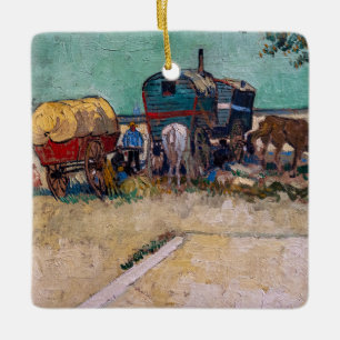 Ornamento De Cerâmica Vincent van Gogh - Caravanas, Acampamento Cigano p